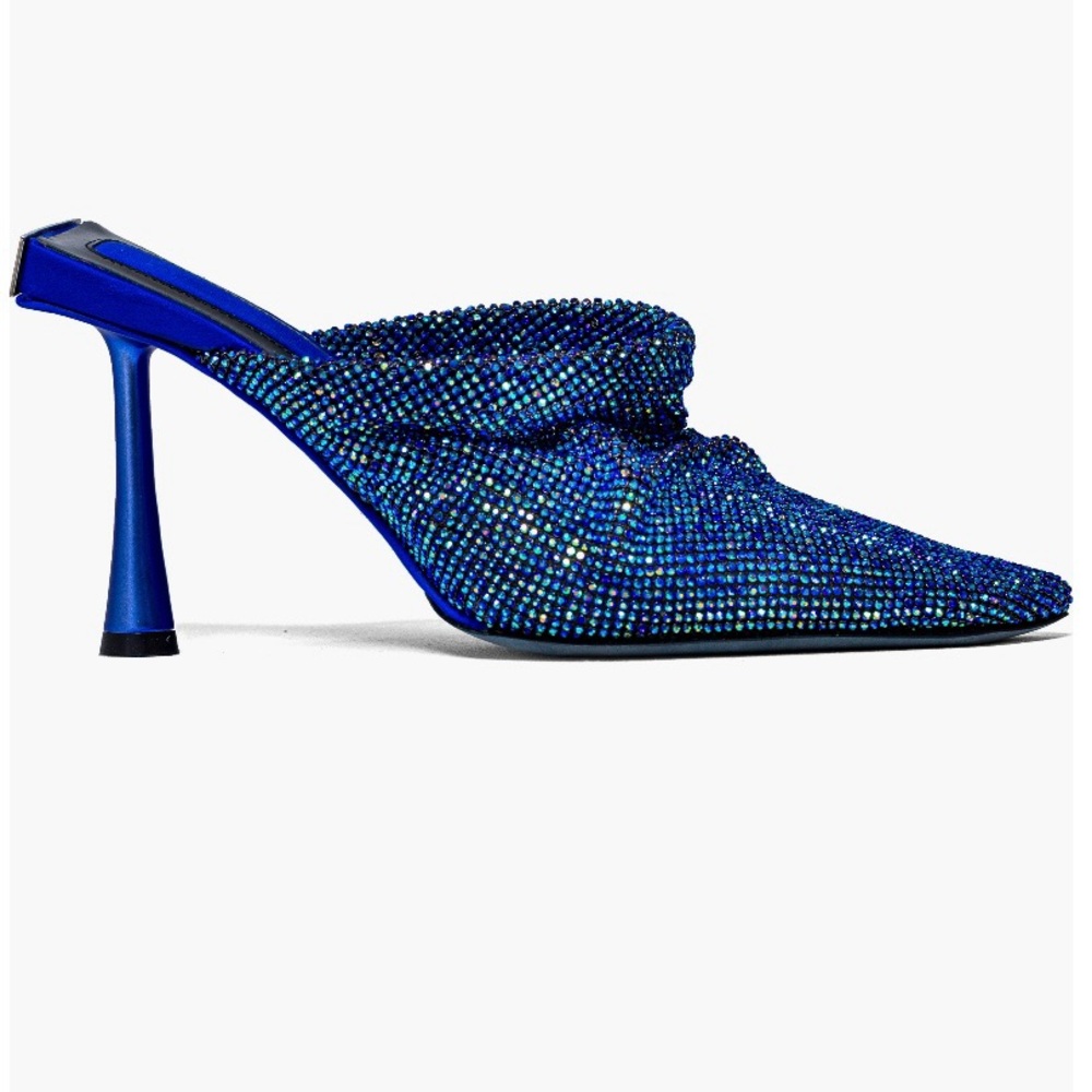 Benedetta Bruzziches Goliarda Crystal Mesh Blue Mule